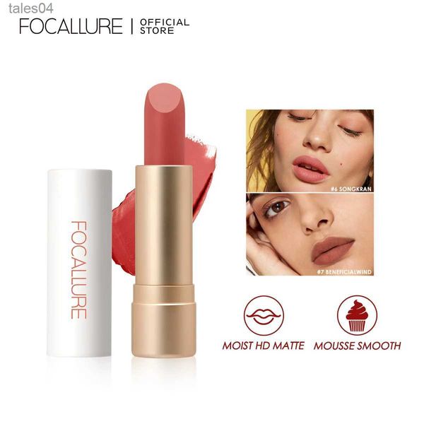 Batom FOCALLURE 12 cores de longa duração Matte Lipbalm impermeável Shimmer Batom Mental Glitter Lip Tint Cosméticos Maquiagem para Mulheres 240313