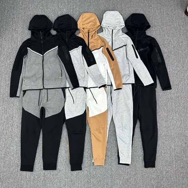 Designer-Herren-Trainingsanzüge, Tech-Fleece-Trainingsanzug, Herren- und Damen-Patchwork-Reißverschluss-Hoodie, Jogging-Jogginghose mit Kordelzug, zweiteiliges Set