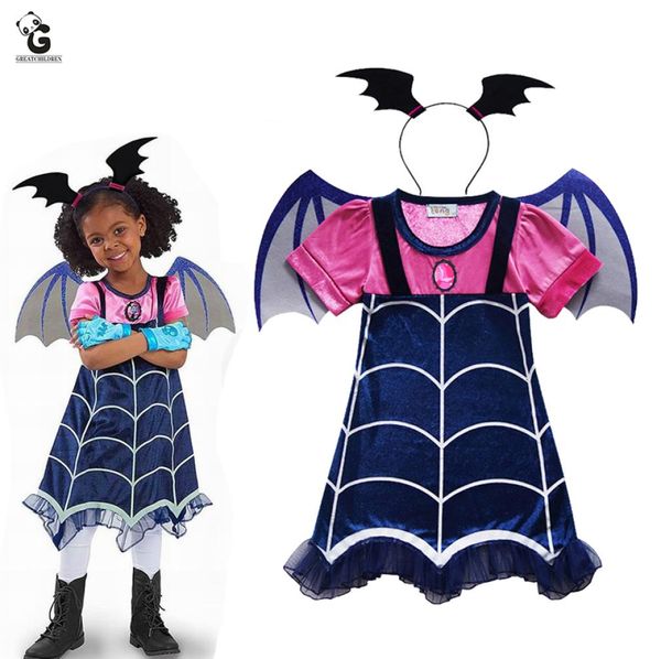 Costumi Vampirina Costumi da vampiro per bambini Cosplay Abiti per ragazze Festa di carnevale Costumi di Halloween per bambini Vestito operato per ragazze HN5689766