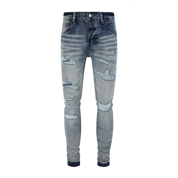 Jeans viola marca American High Street blu invecchiato stile negozio vintage