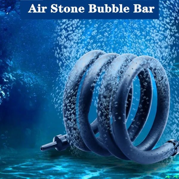 Acessórios Aquário Air Stone Bubble Bar Cortina de parede Tubo de mangueira 30120cm Air Bubble Aerador Bomba de tanque de peixes Tubo difusor de oxigênio hidropônico