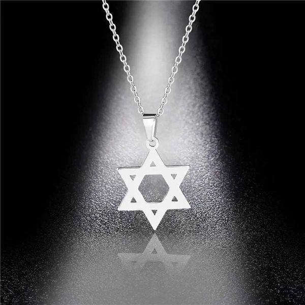 Anhänger Halsketten Männer Frauen Trendy Mogan David Stern Anhänger Halskette Israel Je Edelstahl Kette Stern von David Herz Bär Halsband schmuckL242313