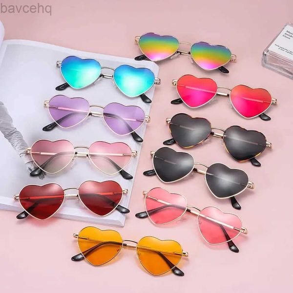 Herzförmige Sonnenbrille Frauen Marke Design Metallrahmen Candy Farbe Sonnenbrille Weibliche Vintage Gradient Shades Ausgefallene Accessoires ldd240313