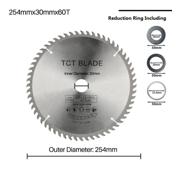 Zaagbladen 1 шт. 185 мм/210 мм/250 мм дисковая пила 80 т 30 мм диаметр колеса диски для древесины, металла, режущий диск, деревообрабатывающий инструмент