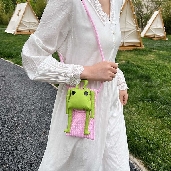 Мультяшная трехмерная кукла-лягушка, сумка для мобильного телефона, модная корейская версия, брендовая мини-симпатичная маленькая сумка через плечо на одно плечо