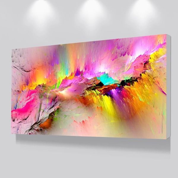 Abstrato maior tamanho morden nuvem arte da lona colorido abstrato pintura a óleo fotos de parede para sala estar decoração casa sem moldura238q