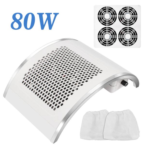 Kit 80w Aspirapolvere elettrico professionale per unghie Hine per manicure Kit di raccolta pedicure Set Strumento per pedicure detergente per smalto
