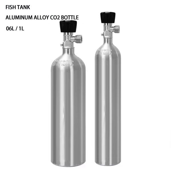 Equipamento cilindro de co2 para aquário, cilindro de liga de alumínio de alta pressão, 0,61l co2 à prova de explosão, cilindro cheio de oxigênio