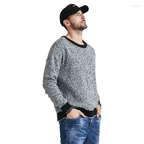 Herrenpullover Schöner europäischer und amerikanischer Freizeitpullover mit Rundhalsausschnitt für Herbst und Winter