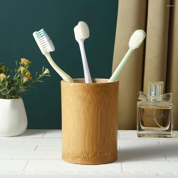 Bad Zubehör Set Trocknen Luft Zirkulation Mit Entwässerung Holz Make-Up Zahnpasta Lagerung Tasse Für Home Badezimmer Zahnbürste Halter