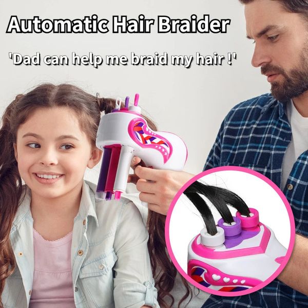 Trecciatrice automatica per capelli per ragazze Macchina per tessere elettrica fai da te Torsione Rotolo per maglieria Strumenti per lo styling per intrecciare i bambini Regalo 240226