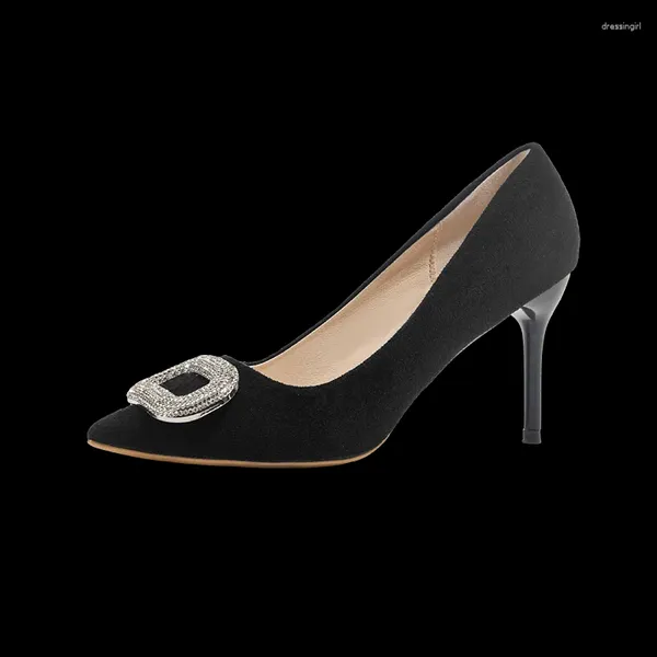 Sapatos de vestido moda mulheres único temperamento salto alto elegante estilo coreano confortável