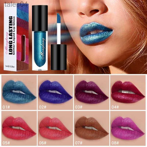 Batom Glitter Líquido Batom Diamante Shimmers Metálico Lipgloss À Prova D 'Água de Longa Duração Não Stick Cup Lip Gloss Make-up Para Mulheres 240313