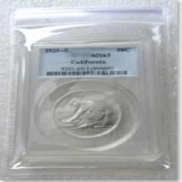 US-Münze 1925-S MS65 California Jubilee Half Dollar Silbermünzen Währung Senior Transparent Box 268R