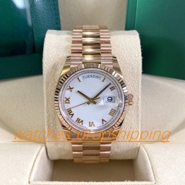 Orologio da uomo di qualità eccellente da donna 36mm Daydate V5 lunetta scanalata quadrante romano meccanico automatico a carica automatica vetro zaffiro 228238 Pr214S