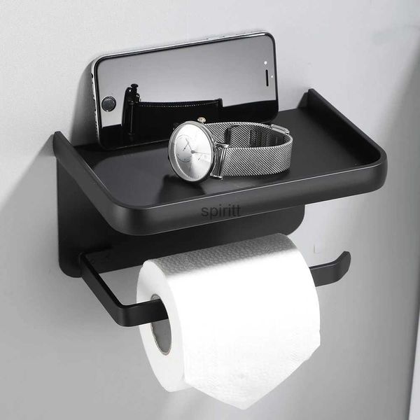 Toilettenpapierhalter, modernes Design, Badezimmer-Renovierungszubehör, schwarze Backfarbe, einlagiger Toilettenpapier-Handtuchhalter, perforierte Installation, 240313