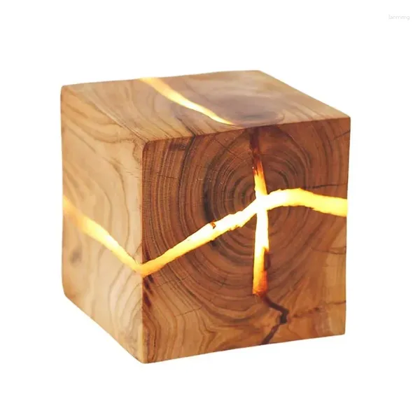 Lampada da parete in legno Sconce Light Decorarion 6W G4 LED Cracked Naturale Per Soggiorno Camere da letto Legno di pino/albicocca
