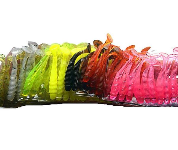 10 farben 100 teile/los 5 cm 07g Weiche Gummi Angeln Köder Lockt Jig Wobbler Weiche Wurm Karpfen Angeln Köder künstliche Silikon Swimbait73802617648