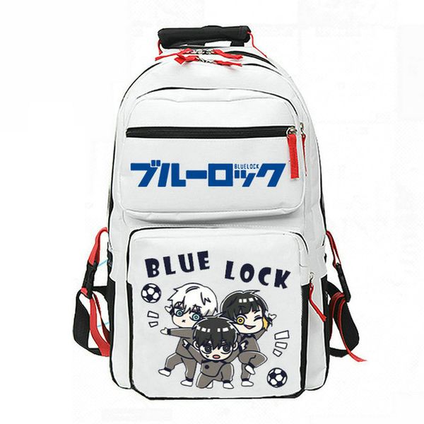 Zaino Blue Lock Zaino Dancing Boy Zaino da scuola per fumetti di calcio Zaino con stampa di cartoni animati Zaino casual Zaino da giorno bianco nero