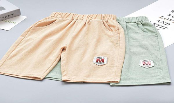 Verão Boys039 shorts macacão kids039s algodão Capris calças bonitas para estudantes do ensino fundamental e médio casua5889696