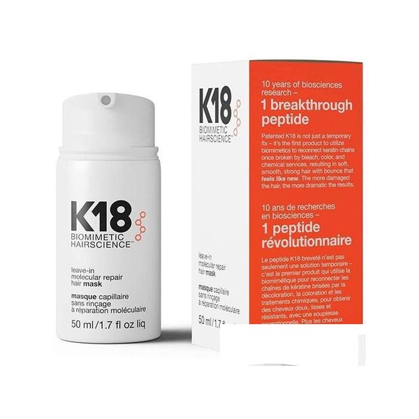 Shampoo Conditioner K18 Leave-In Molecar Repair Haarmaske gegen Schäden durch Bleichmittel 50 ml Drop Delivery Produkte Pflege Styling Tools Otyia