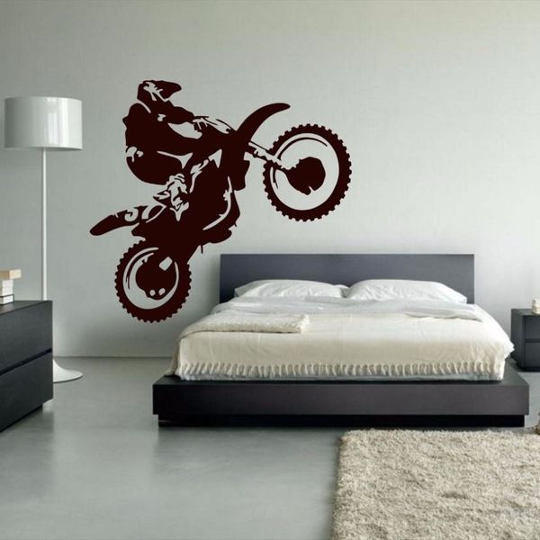 Adesivo de parede de vinil para motocross, decalque de parede para motocicleta, decalque de casa para sala de estar, quarto, decoração, dirt bike330e