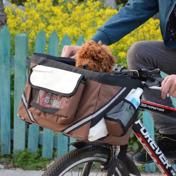 Bolsa de ombro 2 em 1 para transporte de bicicleta, para animais de estimação, cachorro, gato, assento de viagem para bicicleta, caminhadas, ciclismo, acessórios213r