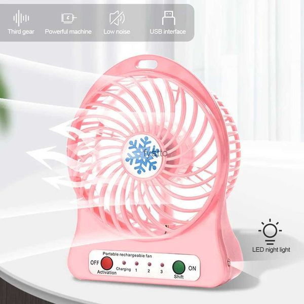 Ventilatori elettrici Ventilatore USB silenzioso Nuovo materiale spesso Fiocco di neve Piccolo Mini Desktop estivo portatile facile da mantenereH240313