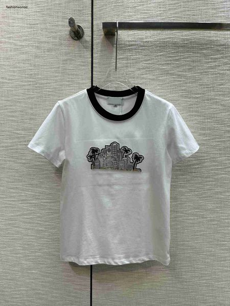 Дизайнерская футболка Женская футболка Брендовая женская футболка Модный логотип с короткими рукавами пуловер с круглым вырезом Летние милые футболки 11 марта