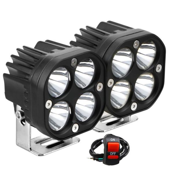 Lampada da lavoro a LED per moto 40W 6000K 12V 24V Illuminazione a fascio di punti bianchi Lampada da lavoro quadrata per auto Moto OffRoad Truck2478015