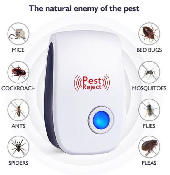 Mosquito Killer Pest Reject Repellente elettronico ad ultrasuoni per parassiti Reject Rat Mouse Scarafaggio Repellente Anti roditore Bug Reject House 9031092