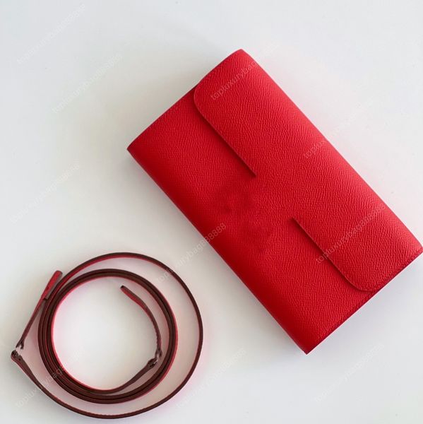 Borsa firmata 10A Portafogli Portafogli mini borsa a tracolla borse di lusso 20CM esopm Pochette firmata in vera pelle Portafoglio lungo rosso Confezione regalo fermasoldi donna