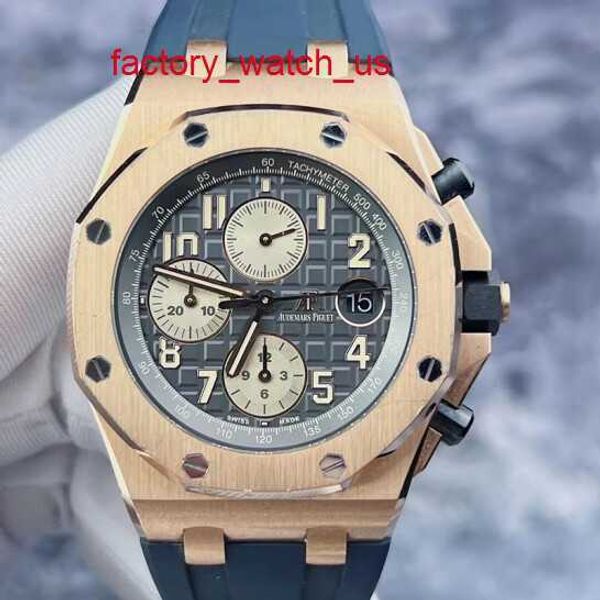 AP Fancy Watch Orologio di fascia alta Royal Oak Offshore Series 26470OR Quadrante grigio Orologio da uomo in oro rosa 18 carati Macchinari automatici