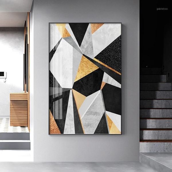 Абстрактный стиль геометрическая фигура художественная живопись сочетание цветов настенные панно для гостиной холст живопись постер домашний Deco1290b