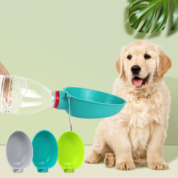 Dispenser per bottiglie d'acqua da viaggio per cani Cani da compagnia portatili Alimentatore di acqua potabile per cani Gatti Ciotola per acqua all'aperto Bottiglia Forniture per animali domestici