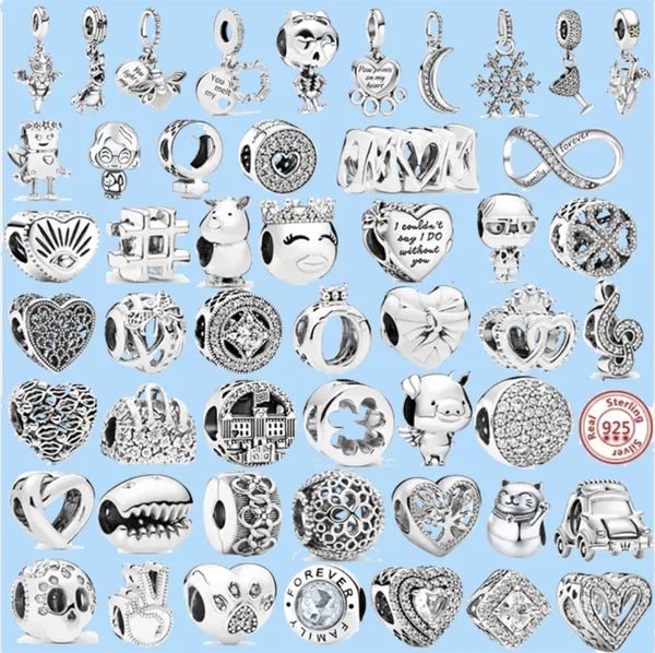 925 Sterling Silber Fit Pandora Charms Armband Perlen Charme Frauen DIY Juwely Geschenkherz Herz