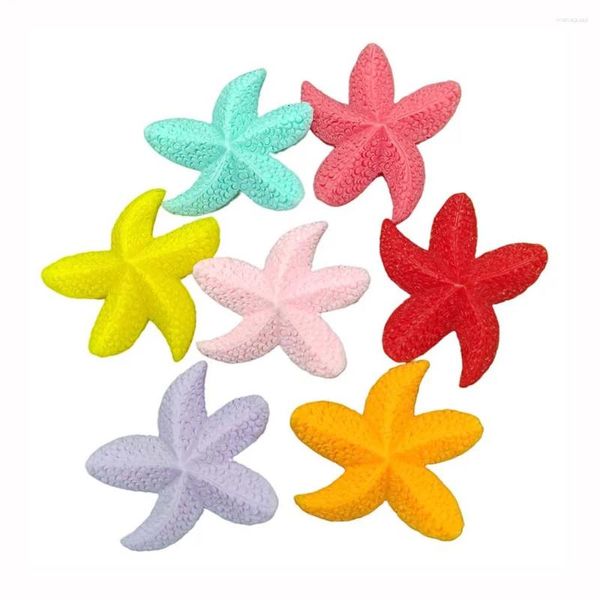 Flores decorativas 10/20 pçs bonito simulação resina estrela do mar flatback cabochão scrapbooking enfeite decoração do telefone diy