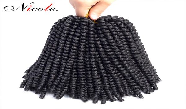 Nicole 8 Polegada Nubian Crochet Tranças Ombre Cor Natal Sintético Trança Bomba Extensão Do Cabelo Para Mulheres Negras 7417372