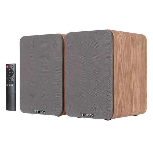 Altoparlanti 80W Desktop Gaming Speaker Bluetooth Boombbox Bookshels Wooden Speakers 2.0 Home Theater System Effect per PC TV