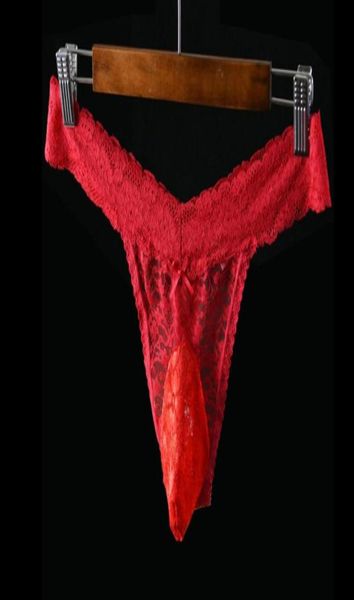 Men039s Spitze Tanga GString Sissy Pouch Sexy Gay Unterwäsche Höschen Bikini Unterwäsche Slips Dessous Schwarz Rot Weiß L XL XXL6842731