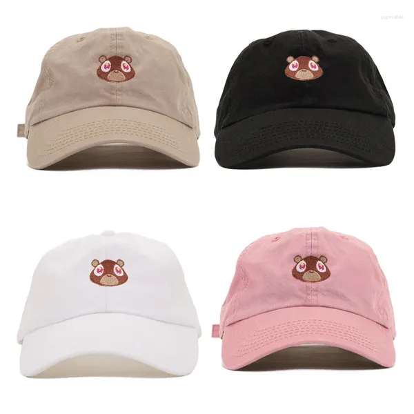 Visors Cartoon Bear Unisex Beyzbol Kapağı Vintage Yetişkin Pamuklu Güneşlik Hip Hop Snapback Yaz Moda Seyahat UV Koruma Şapkaları