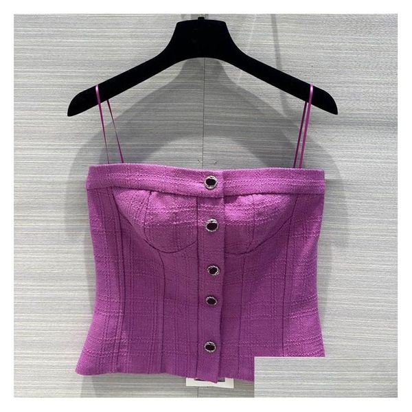 Maglioni da donna 1016 2023 maglione autunnale a maniche lunghe girocollo viola moda vestiti a righe Tao Drop Delivery Abbigliamento Abbigliamento Ot7Jz