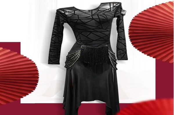 costumi da competizione di ballo latino abiti in stile latino abiti da salsa cha cha abiti da ballo le donne indossano il nero moderno5764987