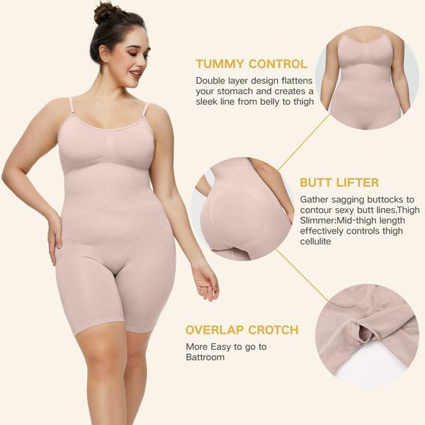 Mulheres cintura barriga shaper macacão de plástico tamanho grande com suspender nádegas calças de levantamento ângulo plano cintura aperto bodysuit versão reforçada