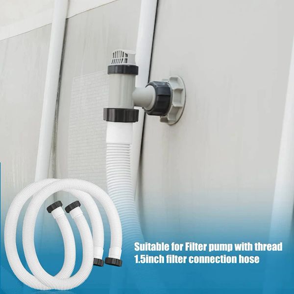 Accessori Tubo flessibile della pompa filtro da 59 pollici per piscine Intex con lato morbido Tubo dell'acqua 29060E Set di dadi per tubi flessibili per accessori a tenuta stagna della pompa