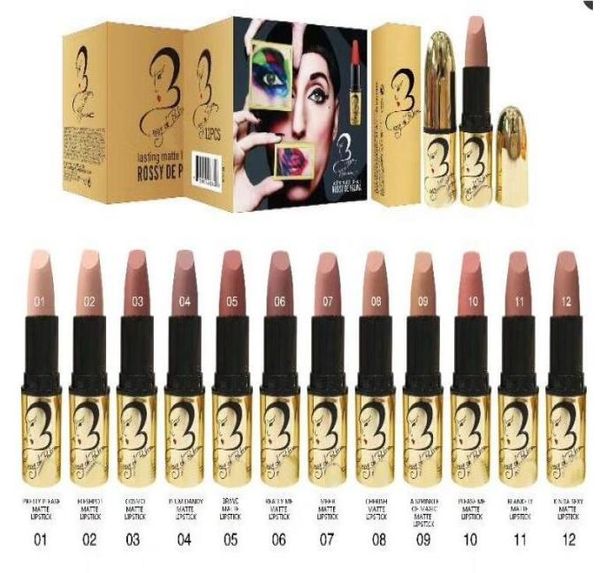 Verkaufe das niedrigste Make-up zuerst, den neuen, dauerhaften, matten Lippenstift, zwölf verschiedene Farben, englischer Name, gift9706152