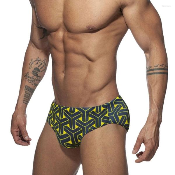 Roupa de banho masculina estampa bolsa almofada cuecas de natação sexy biquíni homem maiô troncos de natação secagem rápida praia surf maiô esporte shorts