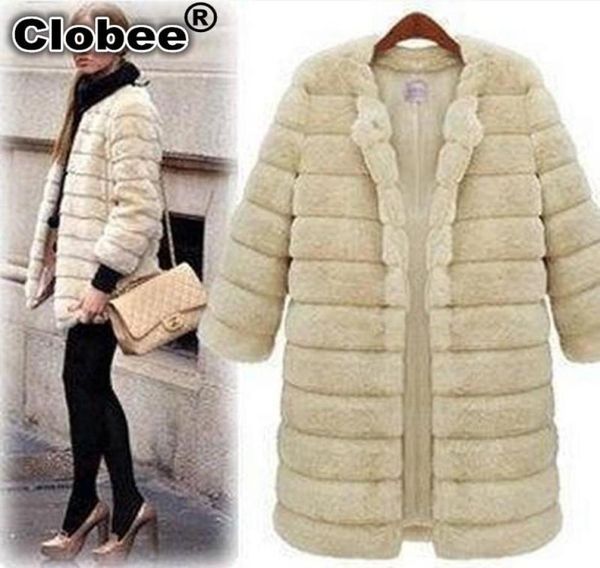 2020 6XL herbst winter mantel frauen Faux pelzmantel Gefälschte pelz jacke parka gestreiften lose Schwarz Mantel manteau femme8151373