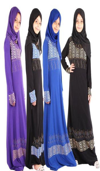 Roupas étnicas Meninas Muçulmanas Vestido Diamante Longo Hijab Abaya Burqa Khimar Jilbab Islâmico Kaftan Oração Árabe Maxi Robe Gown5989825