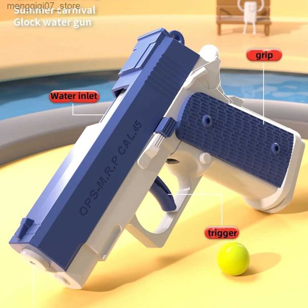 Giochi con la sabbia Divertimento in acqua Pistola Giocattoli Mini pistola ad acqua a mano per bambini e giocattoli per ragazze Spruzzo automatico Ripetitore d'acqua Giocattoli da spiaggia Airdrop 240307 L240313